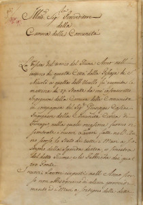 Relazione del 1820 dell'ingegnere della Camera delle comunita e di quello comunitativo sulle condizioni dell'Arno. Immagine tratta dal sito dell’Archivio Storico del Comune di Firenze